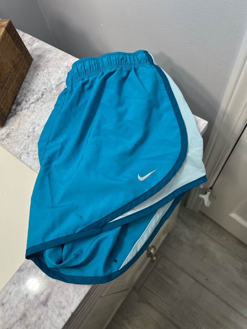 Nike Turquoise and Light Blue Women's Running Shorts